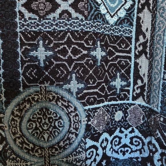 Vintage Tradition Brocade Embroidered Geometric Print Zippered Jacket Large - Picture 10 of 12